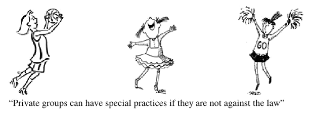 Basketball player, girl in folk clothing, cheerleader